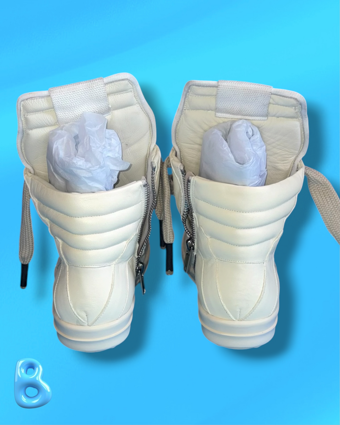 Rick Owens Geobaskets Jumbo Lace White