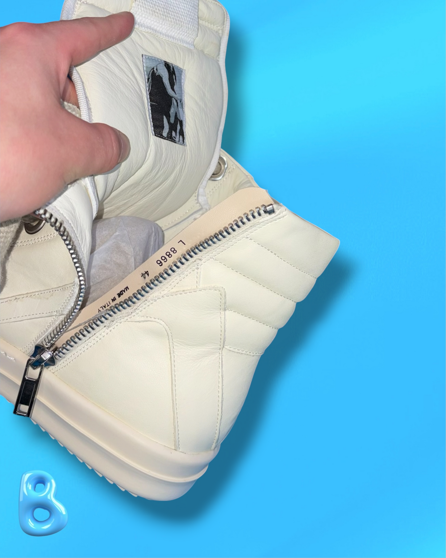 Rick Owens Geobaskets Jumbo Lace White