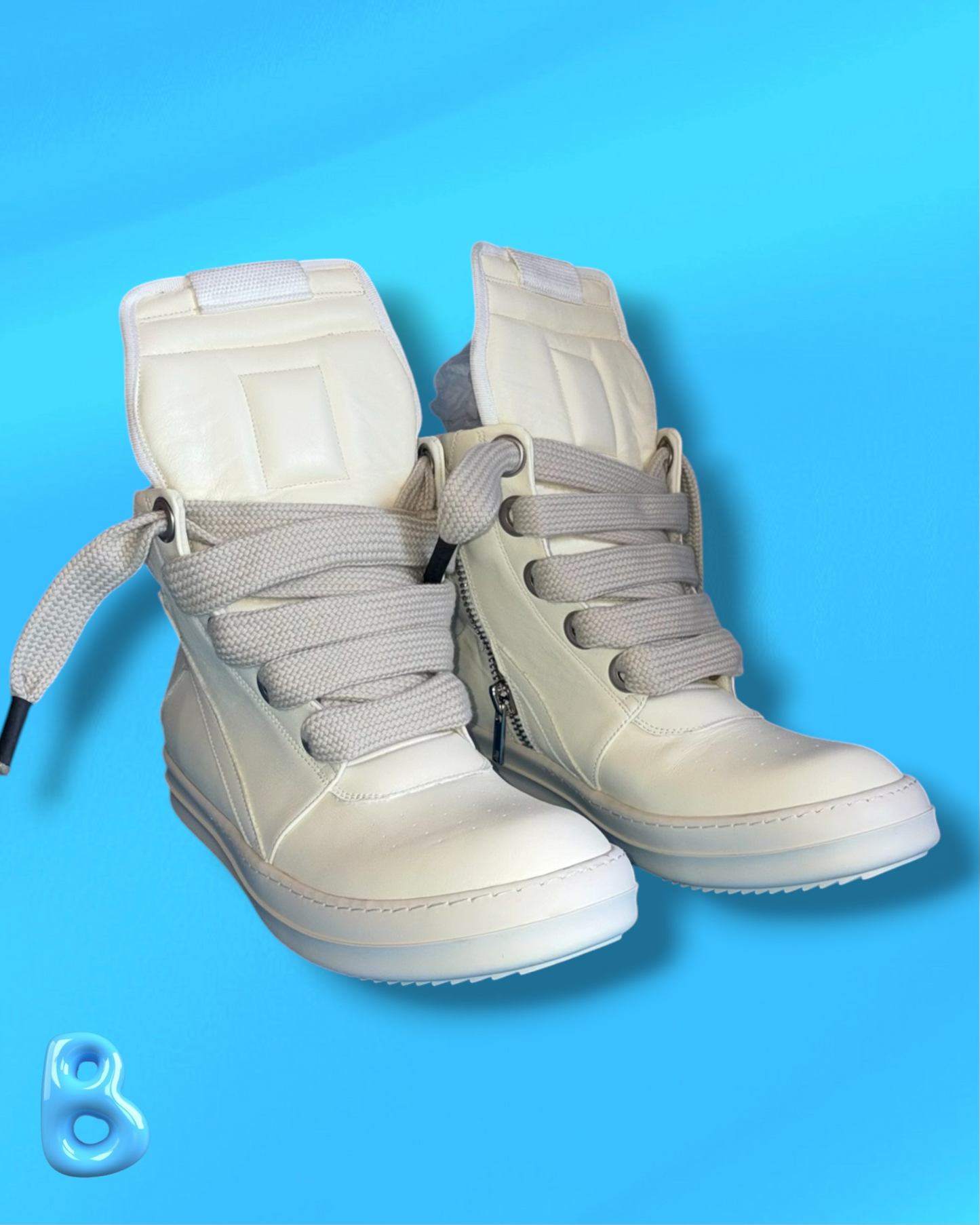 Rick Owens Geobaskets Jumbo Lace White