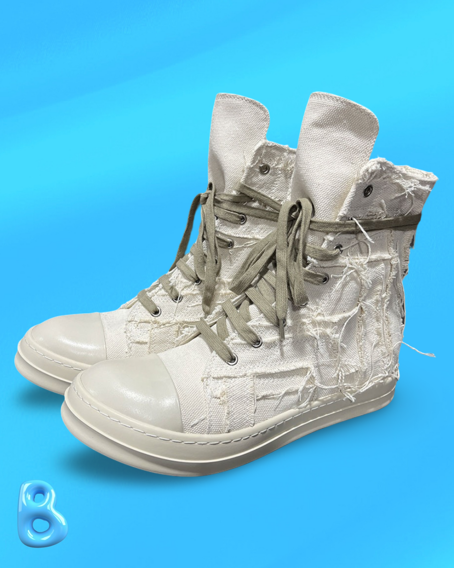 Rick Owens Slashed White