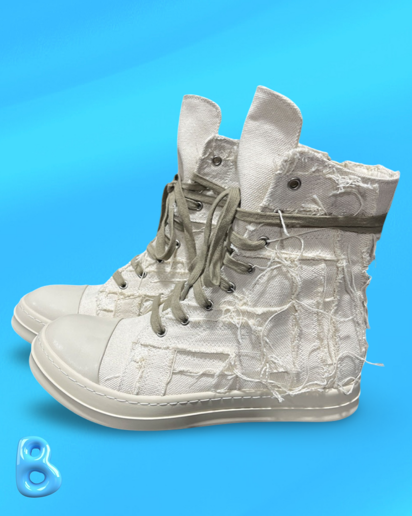 Rick Owens Slashed White