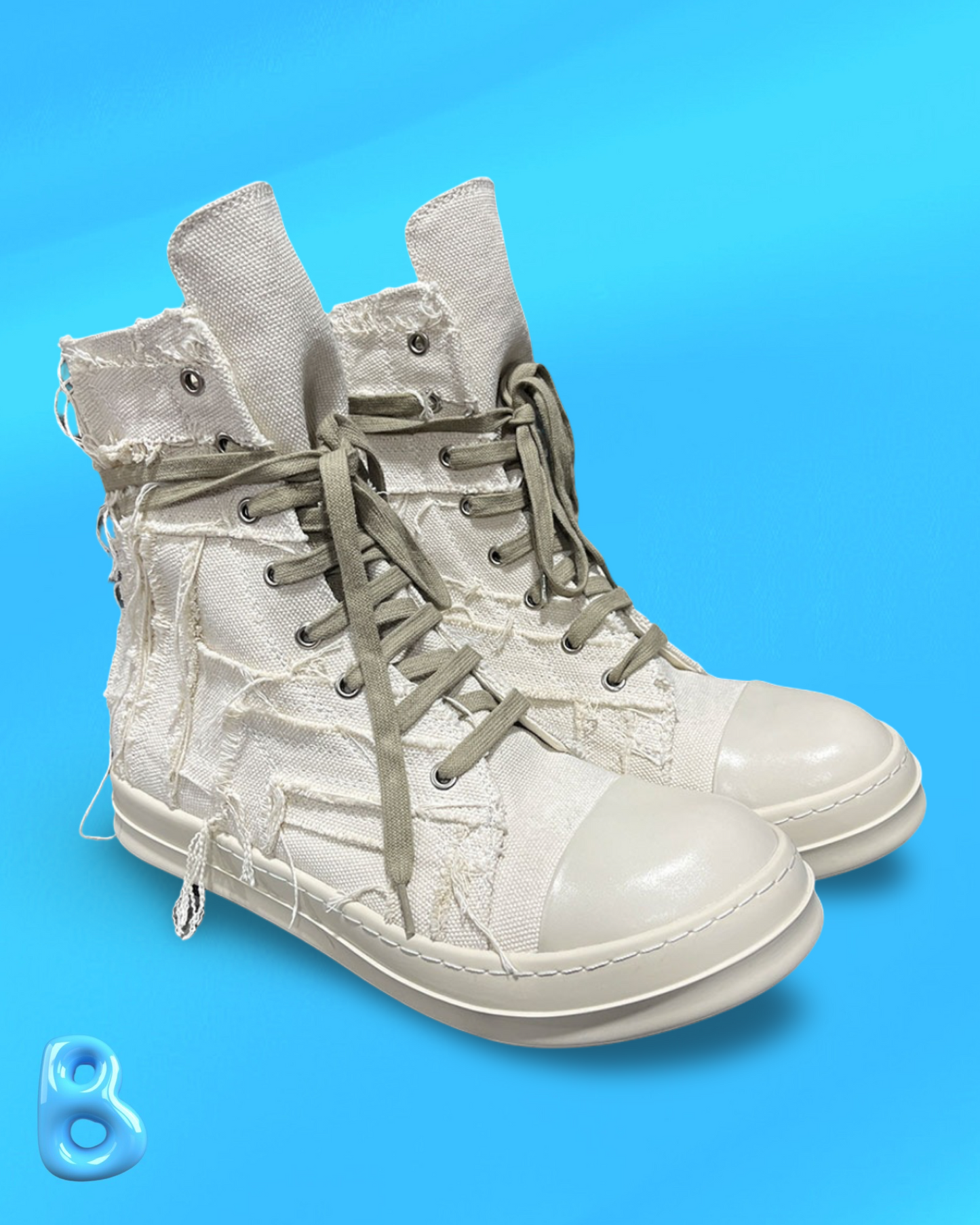 Rick Owens Slashed White