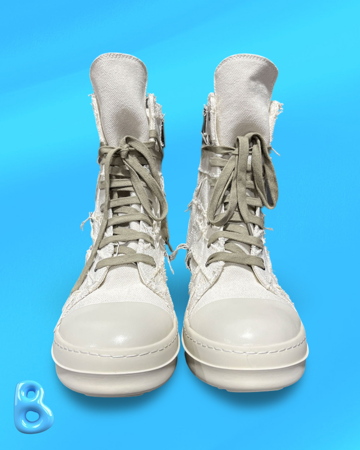 Rick Owens Slashed White