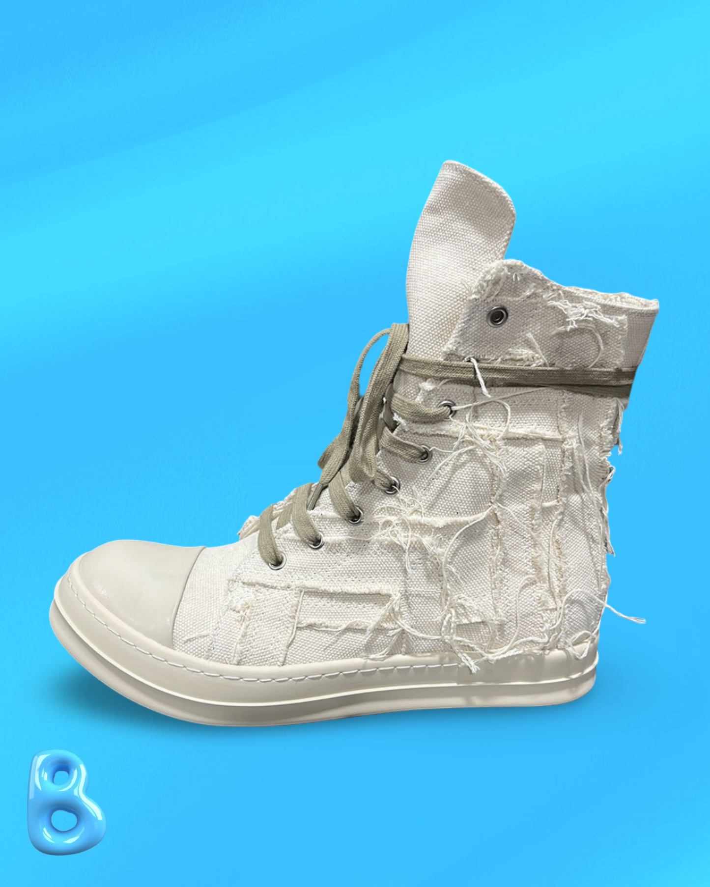 Rick Owens Slashed White