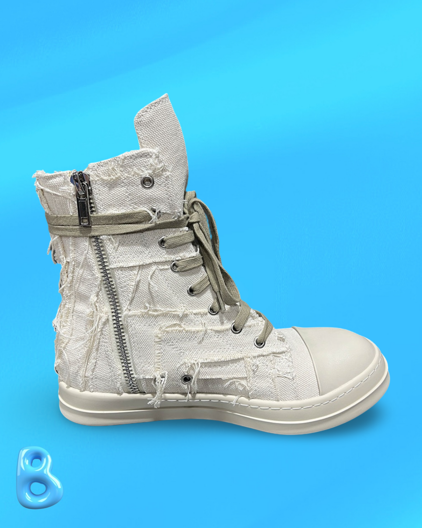 Rick Owens Slashed White