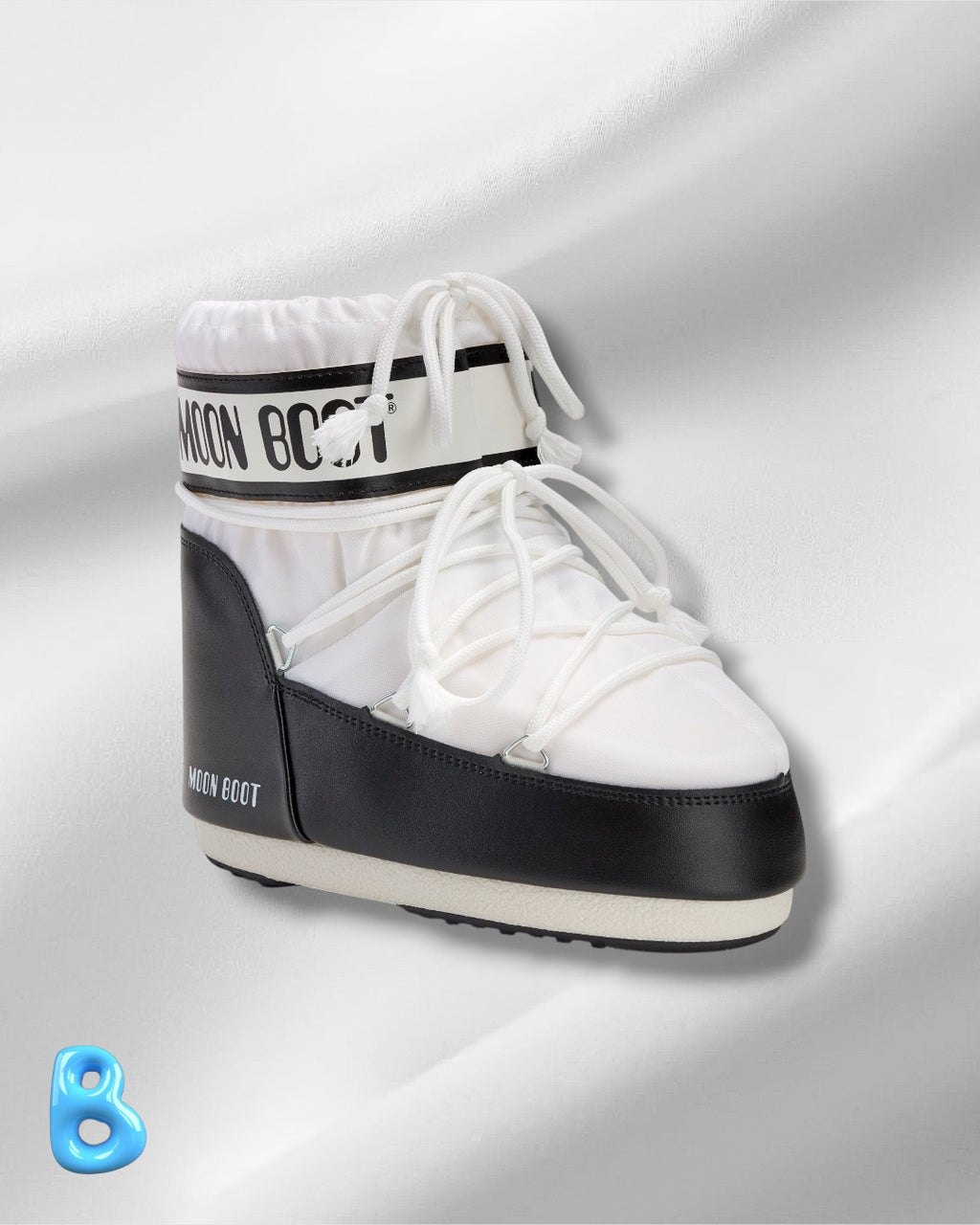 Moon Boot Icon Low Nylon White And Black