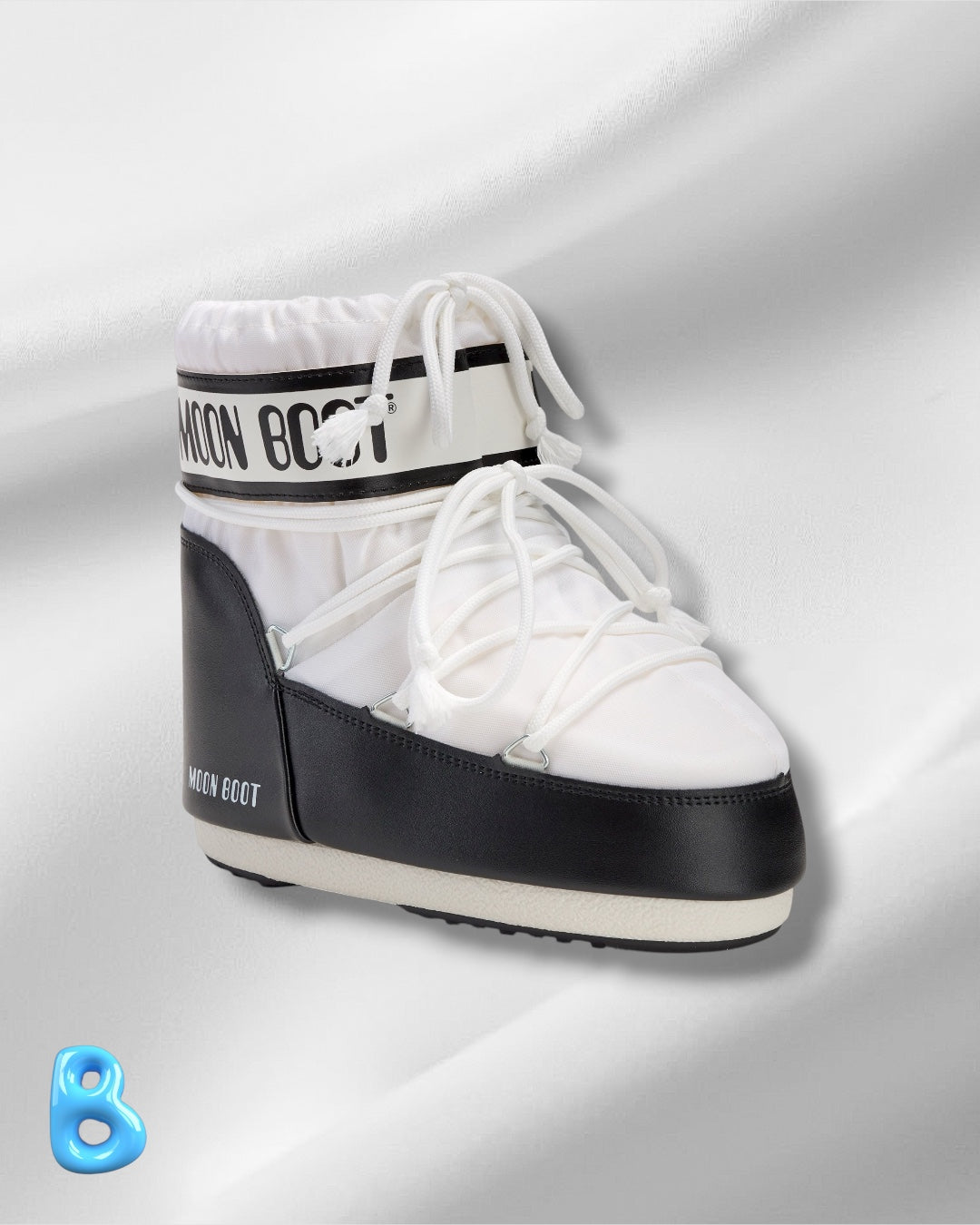 Moon Boot Icon Low Nylon White And Black