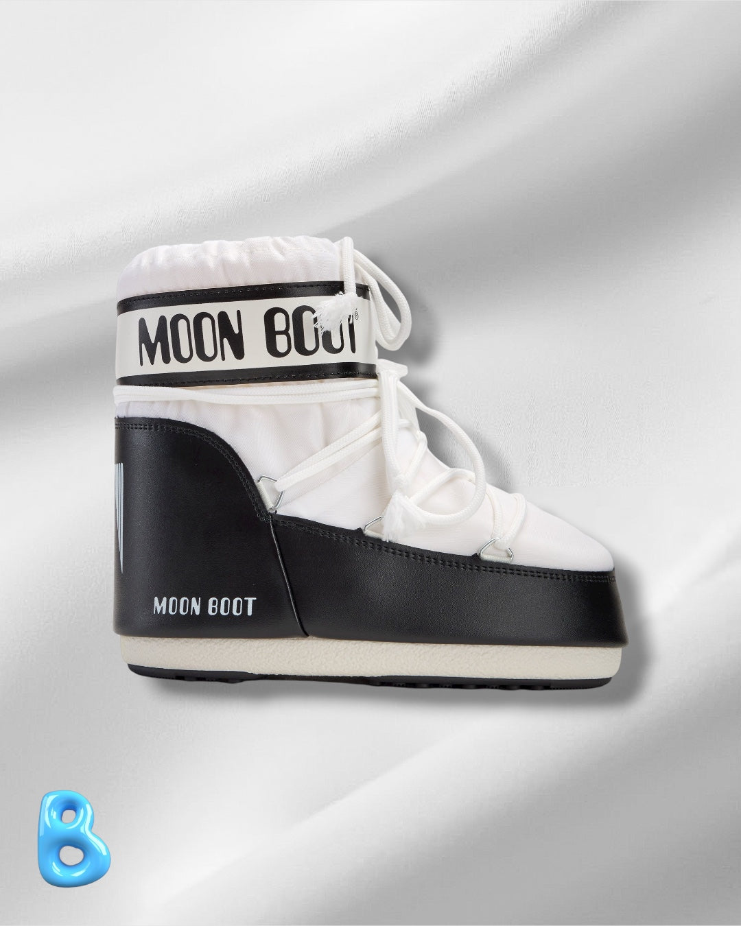 Moon Boot Icon Low Nylon White And Black