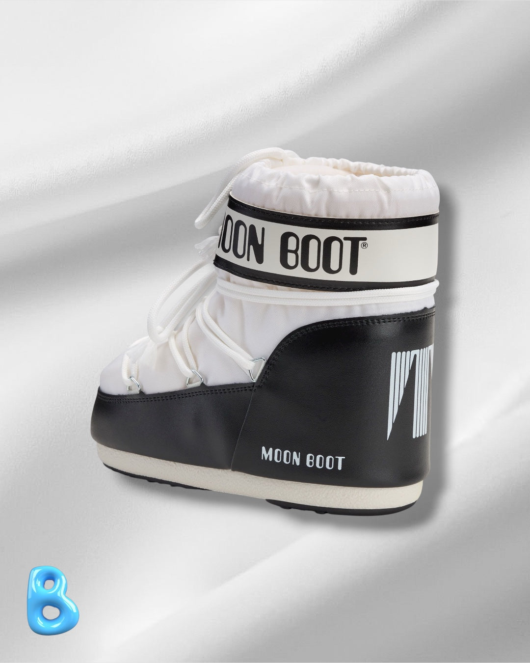 Moon Boot Icon Low Nylon White And Black