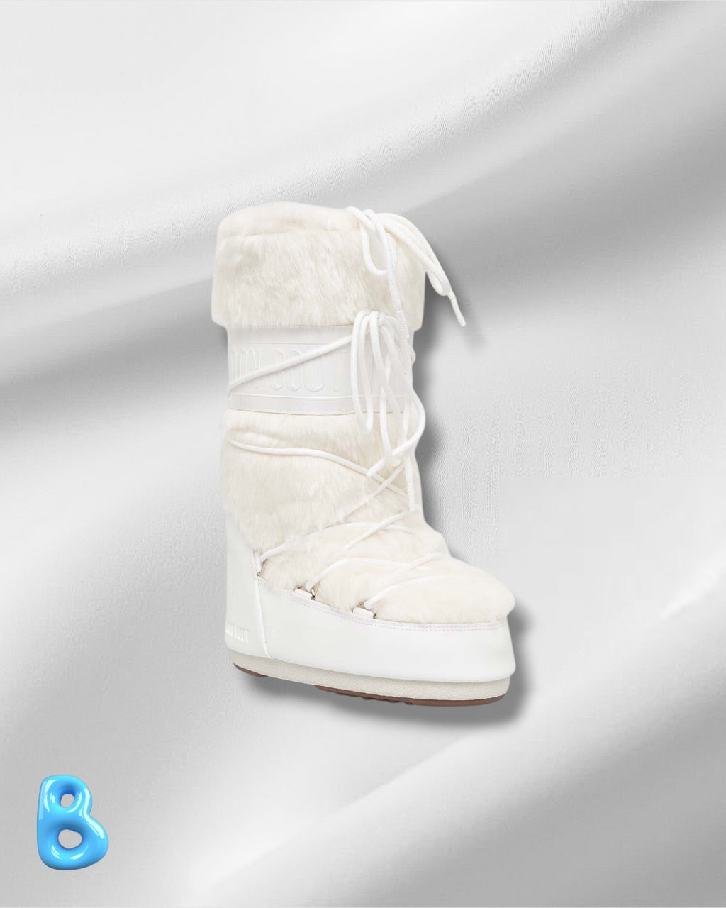 Moon Boot Icon Faux Fur White