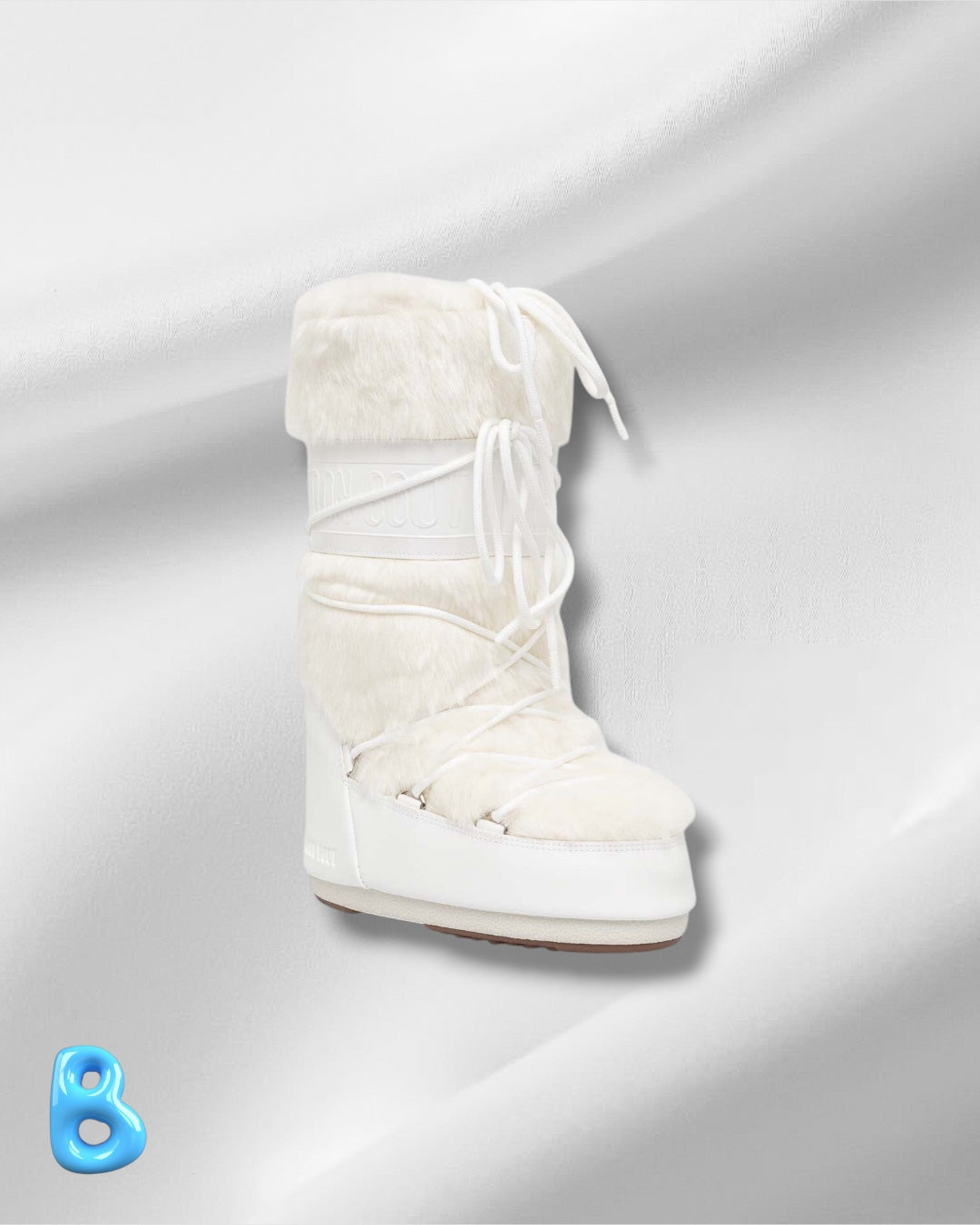 Moon Boot Icon Faux Fur White