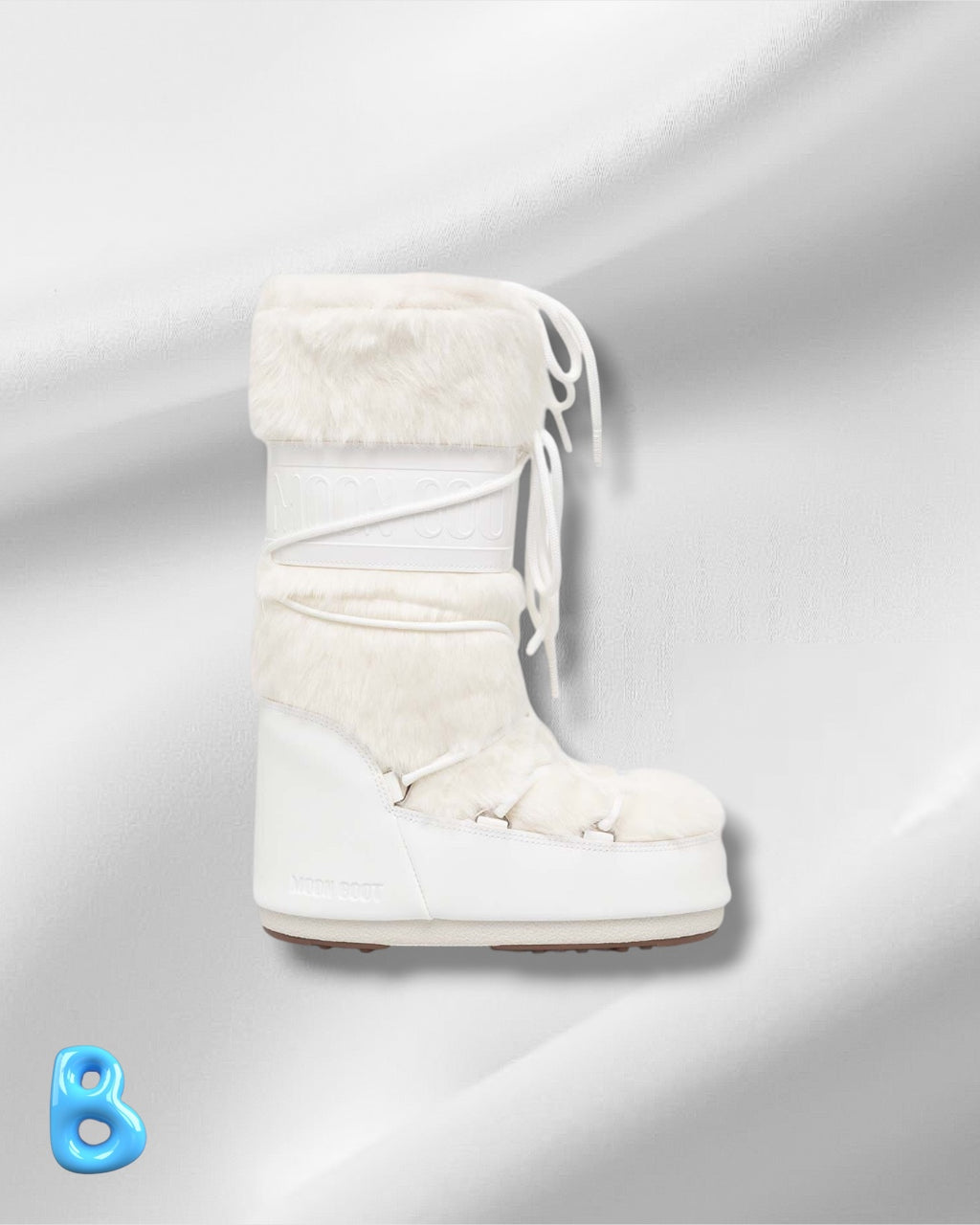 Moon Boot Icon Faux Fur White