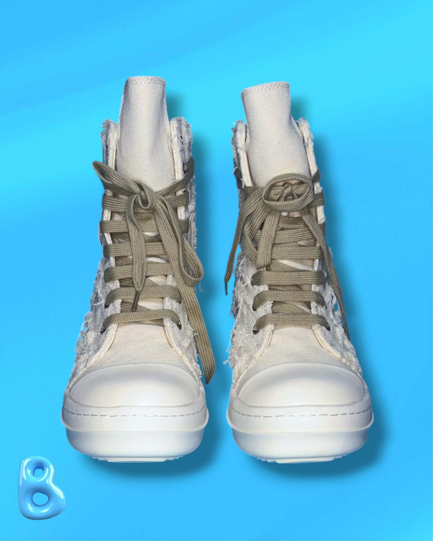 Rick Owens Slashed White