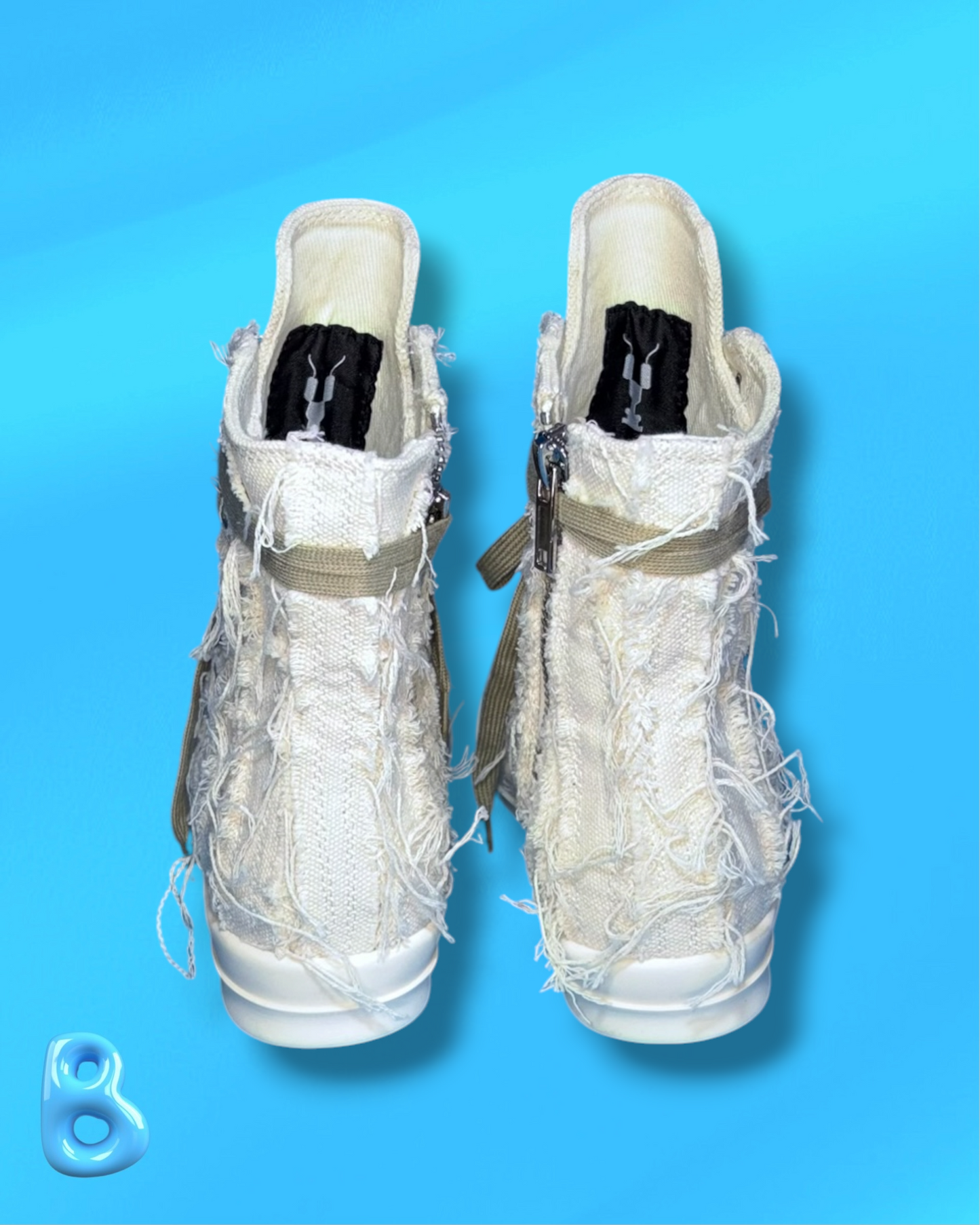 Rick Owens Slashed White