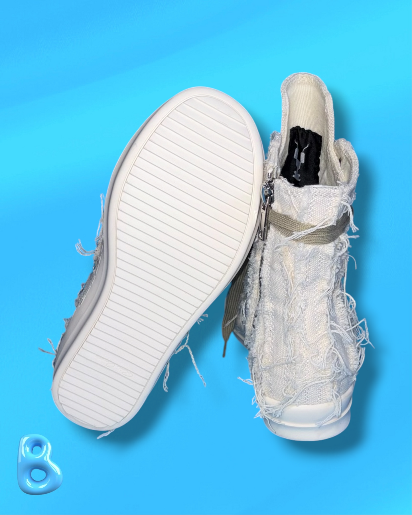 Rick Owens Slashed White