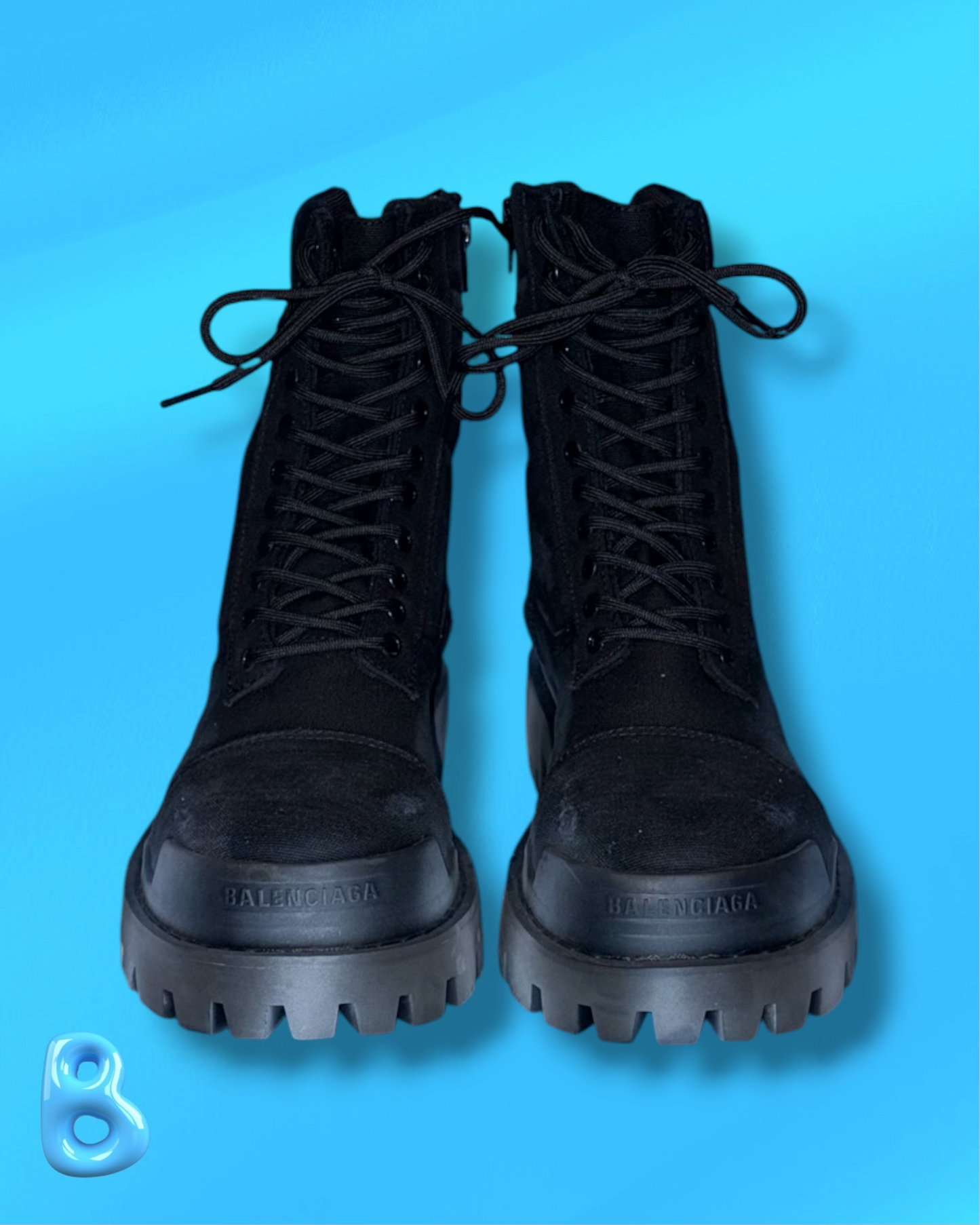 Balenciaga Combat Strike Boot Black Canvas