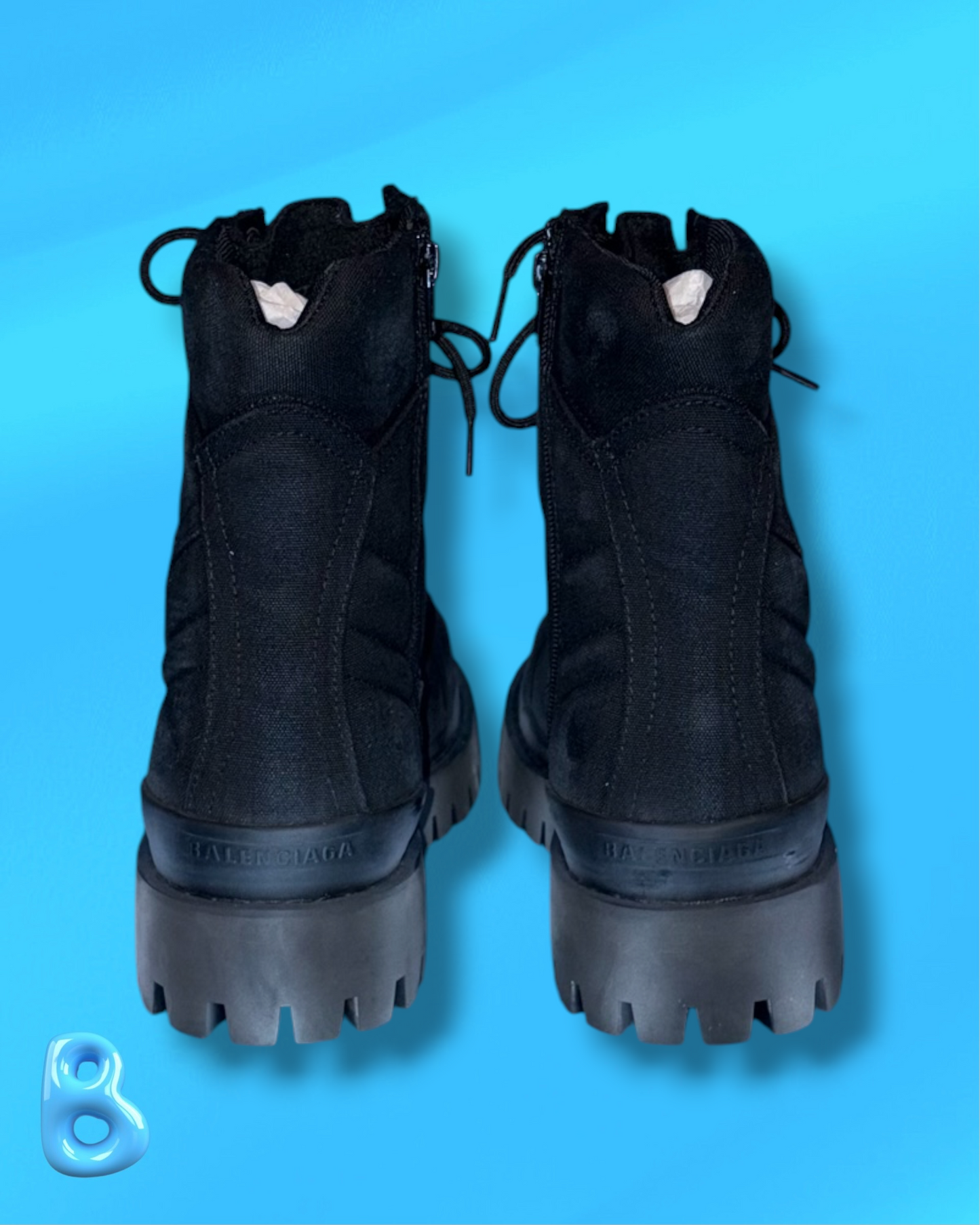 Balenciaga Combat Strike Boot Black Canvas