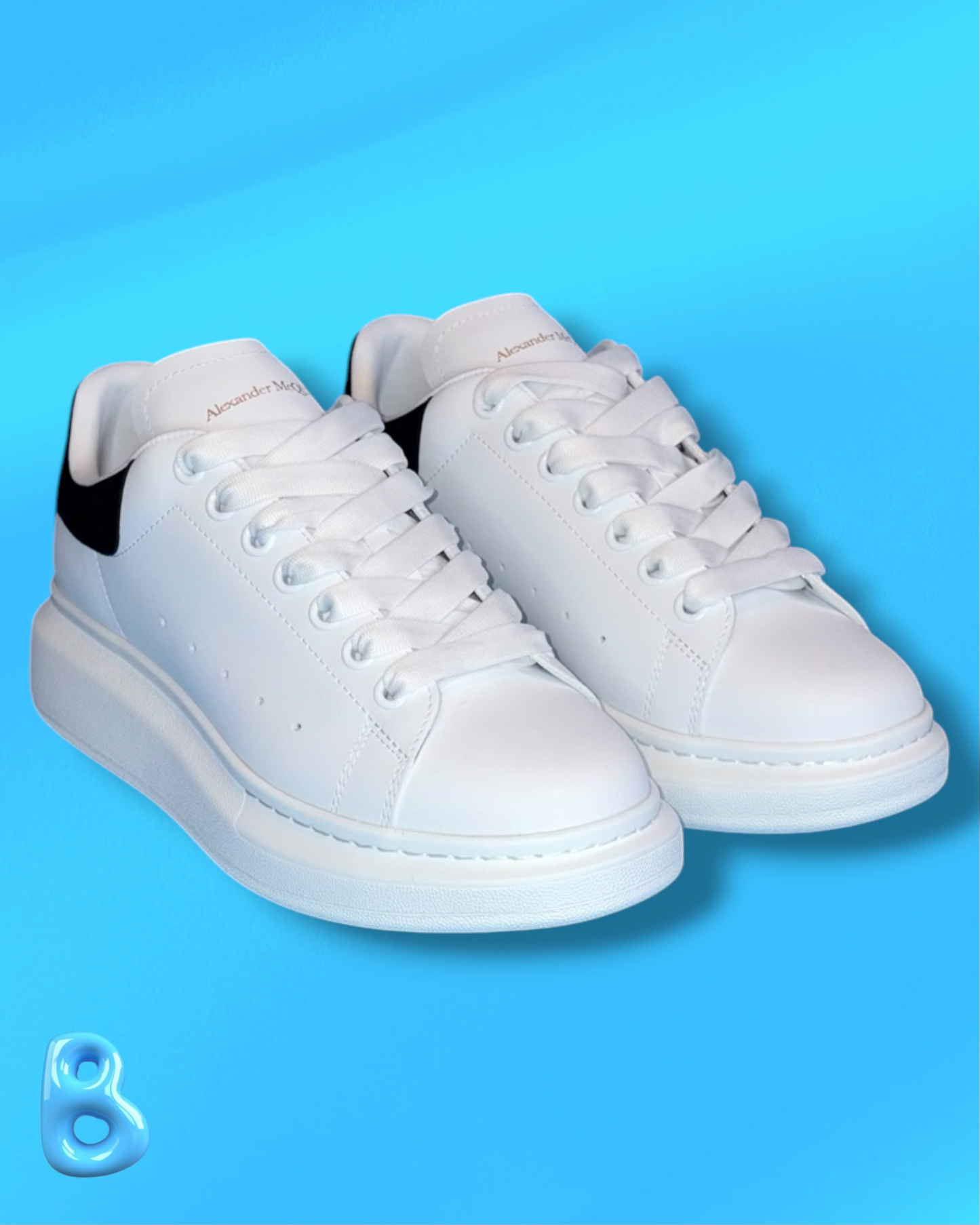 McQueen White Black Velvet