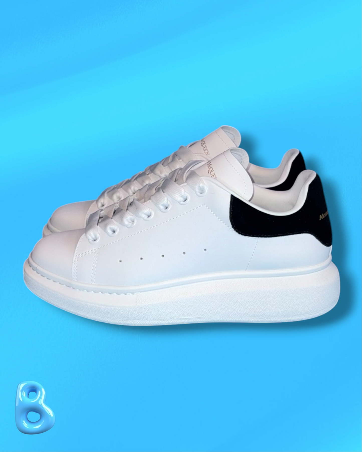 McQueen White Black Velvet