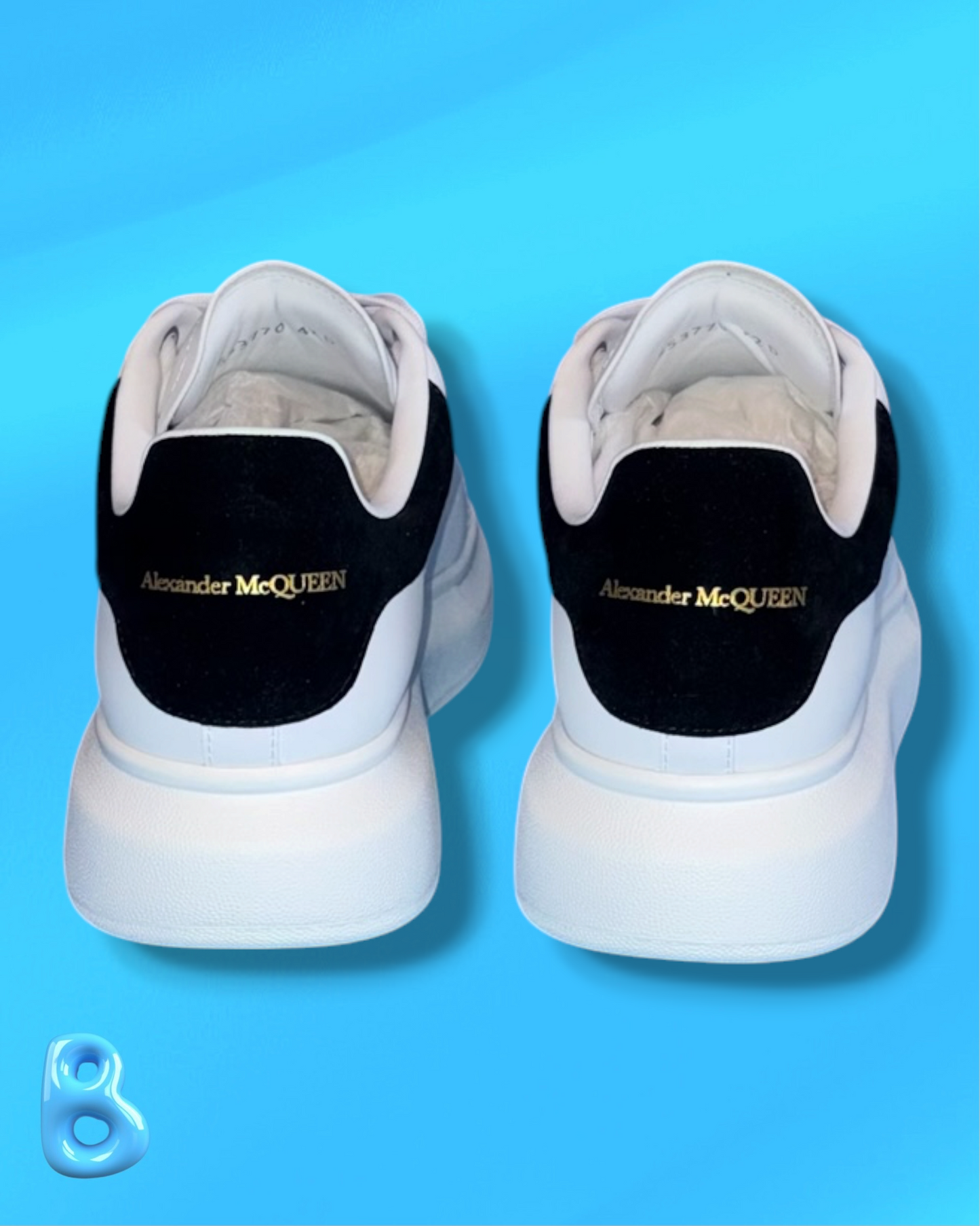 McQueen White Black Velvet