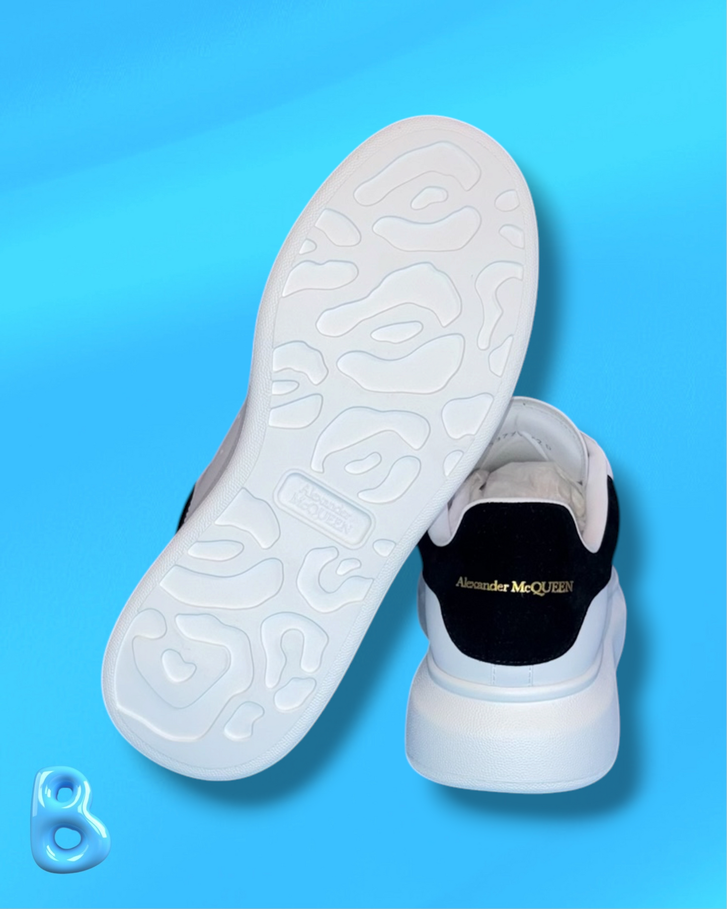 McQueen White Black Velvet
