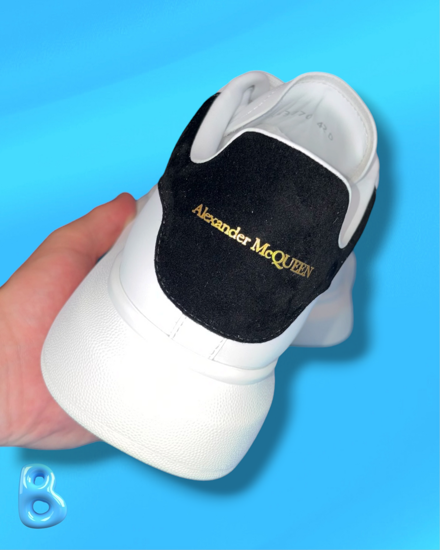 McQueen White Black Velvet