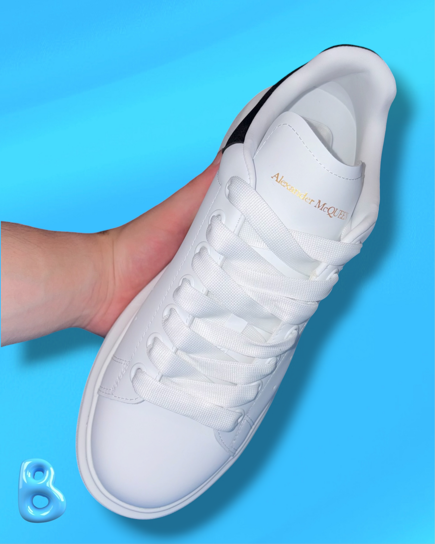 McQueen White Black Velvet