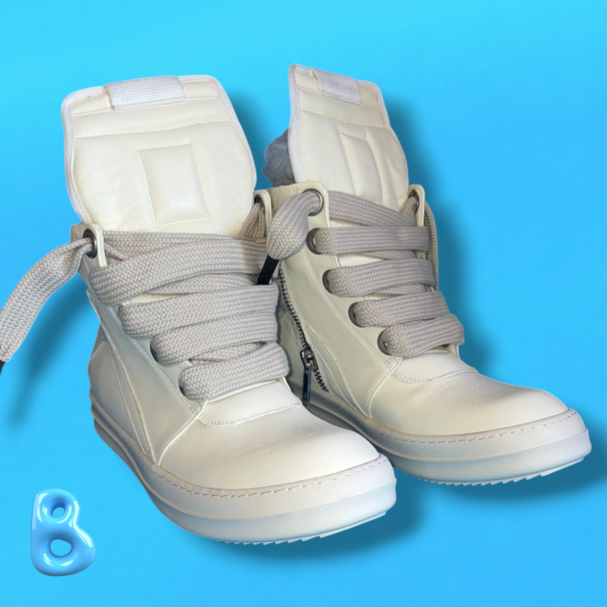 Rick Owens Geobaskets Jumbo Lace White