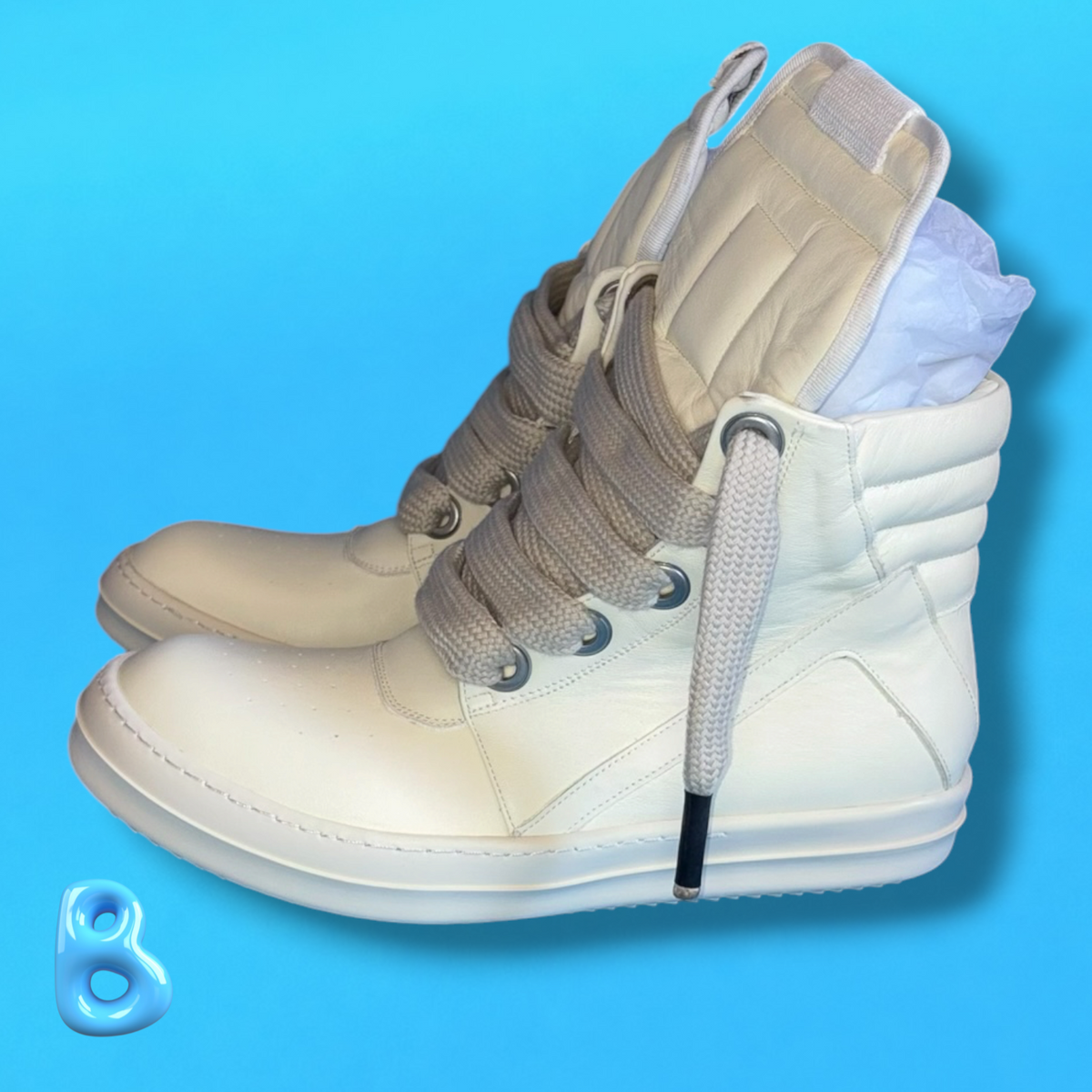 Rick Owens Geobaskets Jumbo Lace White