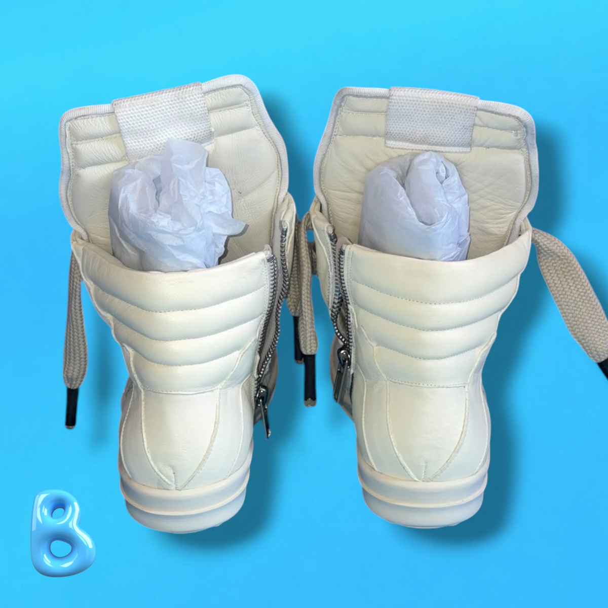 Rick Owens Geobaskets Jumbo Lace White