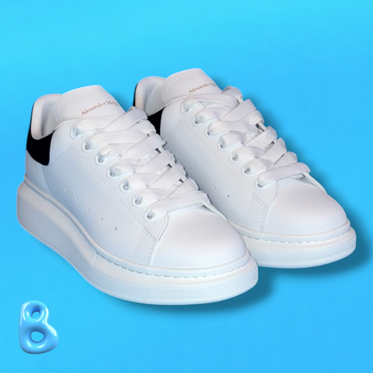 McQueen White Black Velvet