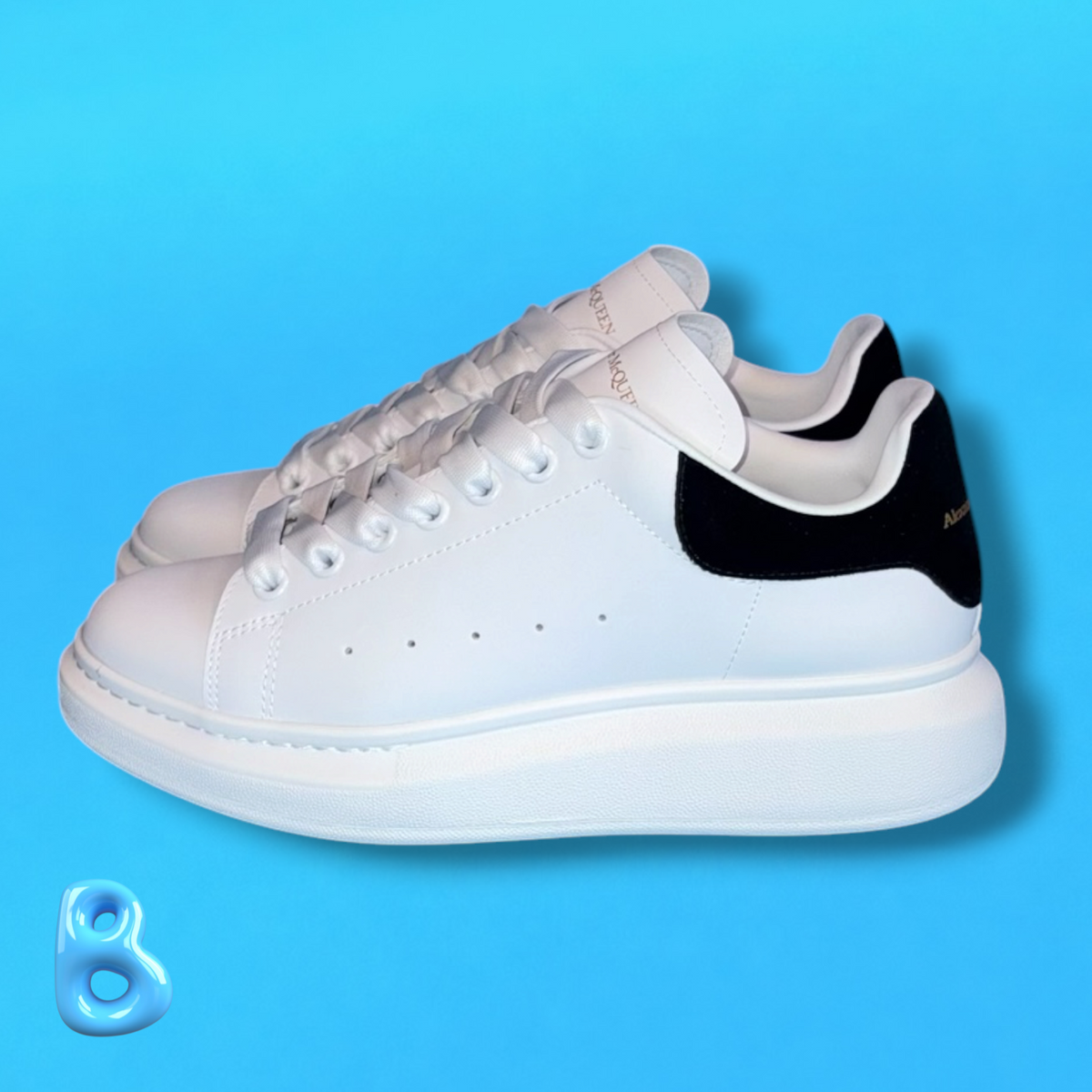 McQueen White Black Velvet