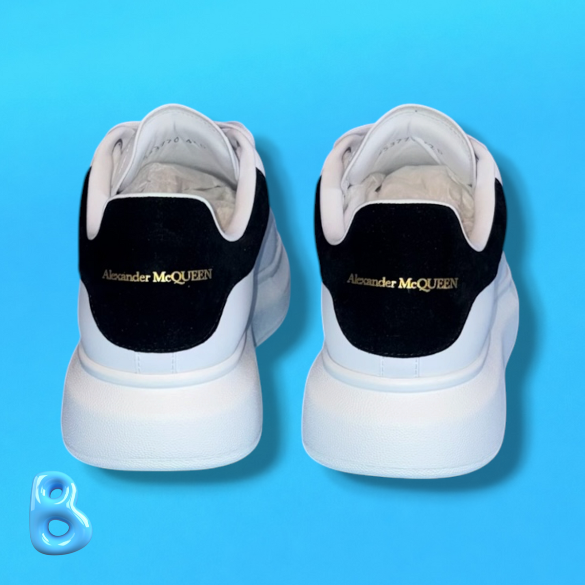 McQueen White Black Velvet
