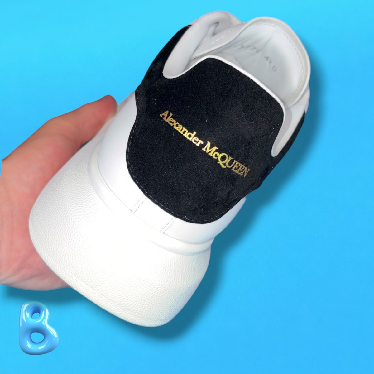 McQueen White Black Velvet