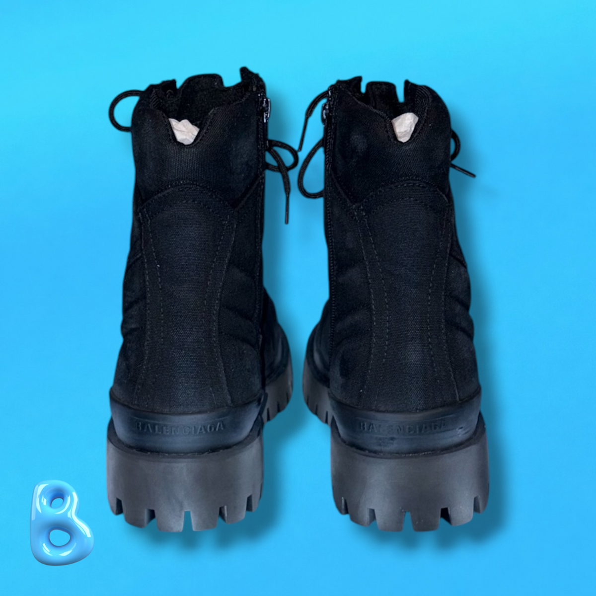 Balenciaga Combat Strike Boot Black Canvas