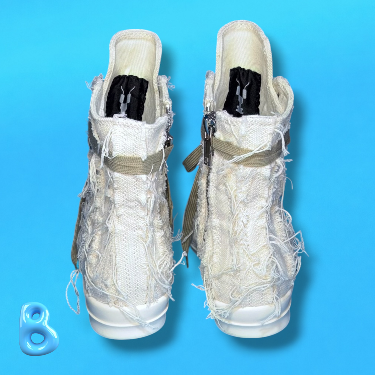 Rick Owens Slashed White