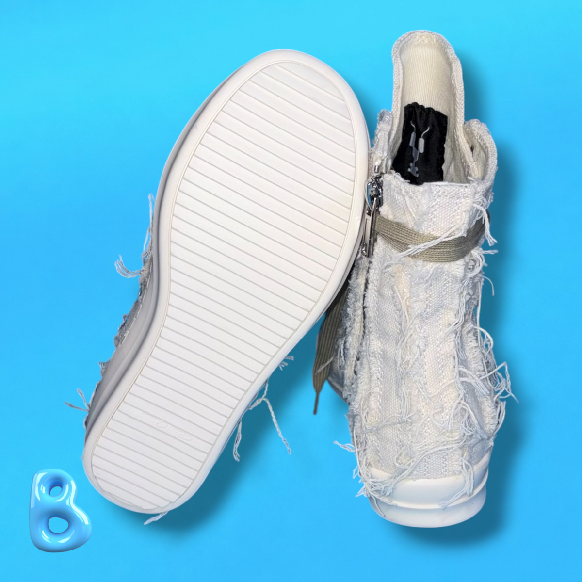 Rick Owens Slashed White
