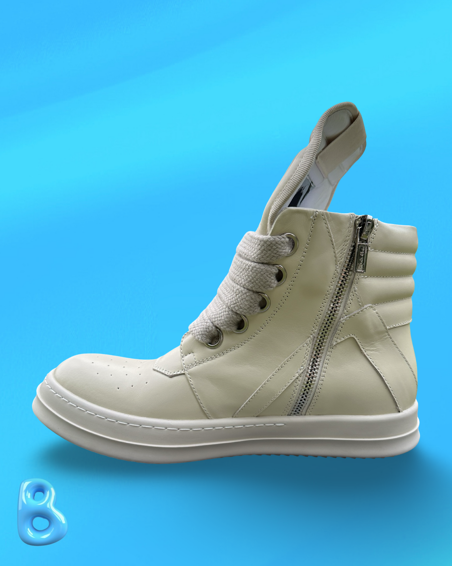 Rick Owens Geobaskets Jumbo Lace White