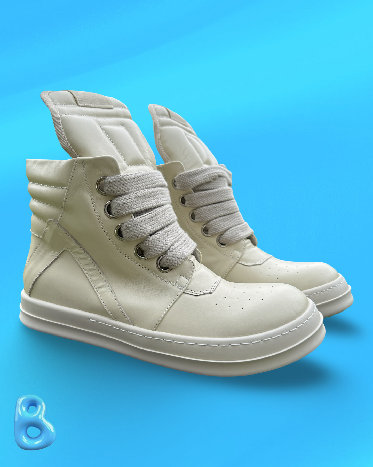 Rick Owens Geobaskets Jumbo Lace White